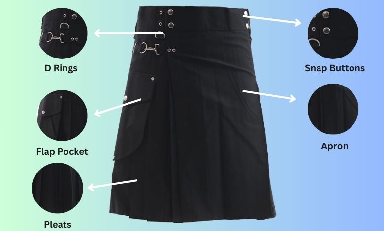  Black Cargo Kilt