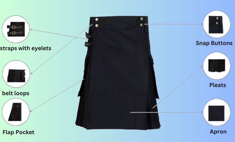 Classic Black Utility Kilt