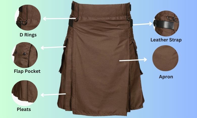 Lautreamont Custom Brown Utility Kilt