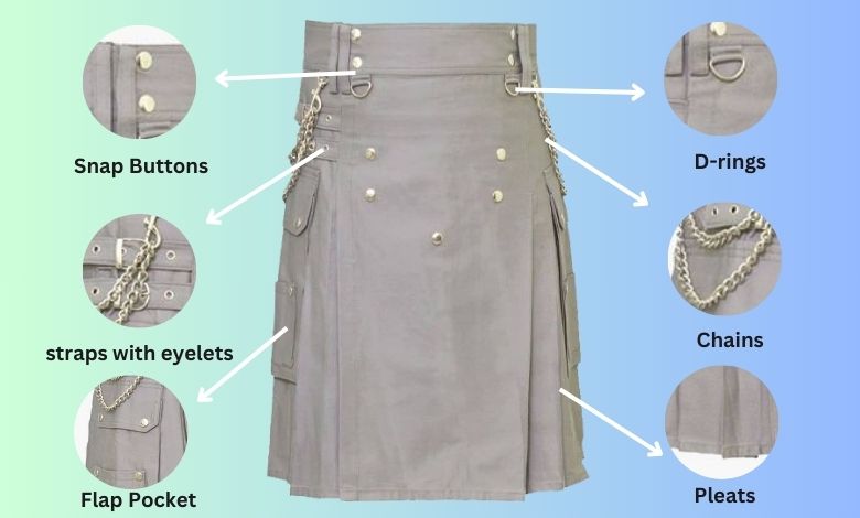 Utility Kilt Grey Scottish for Men