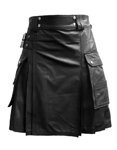 Black Leather Kilt