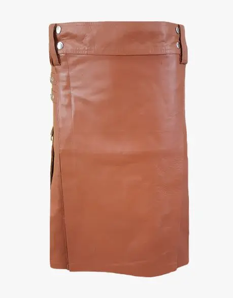 Luxurious Brown Leather Kilt