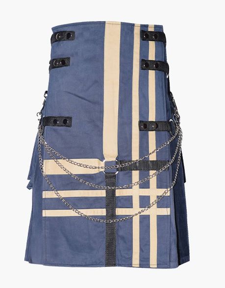 Blue Gothic Utility kilt with chains