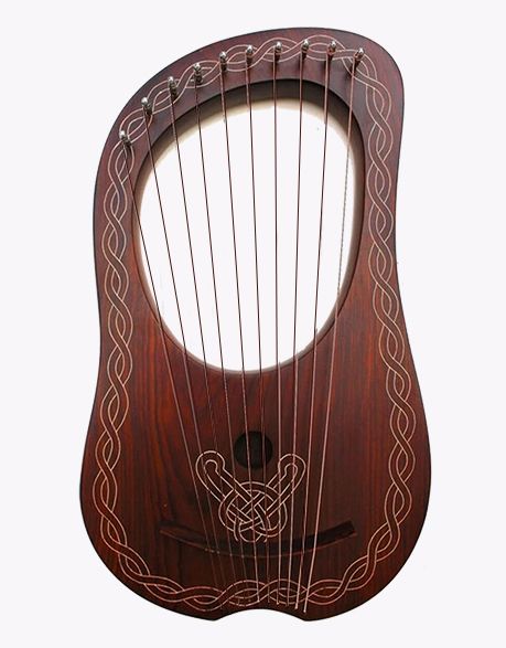 10 String Lyre Harp with Natural Chain Style
