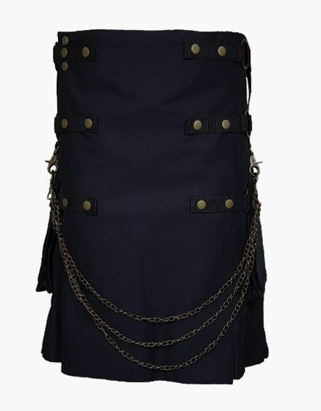 Men's Black Gothic Kilt